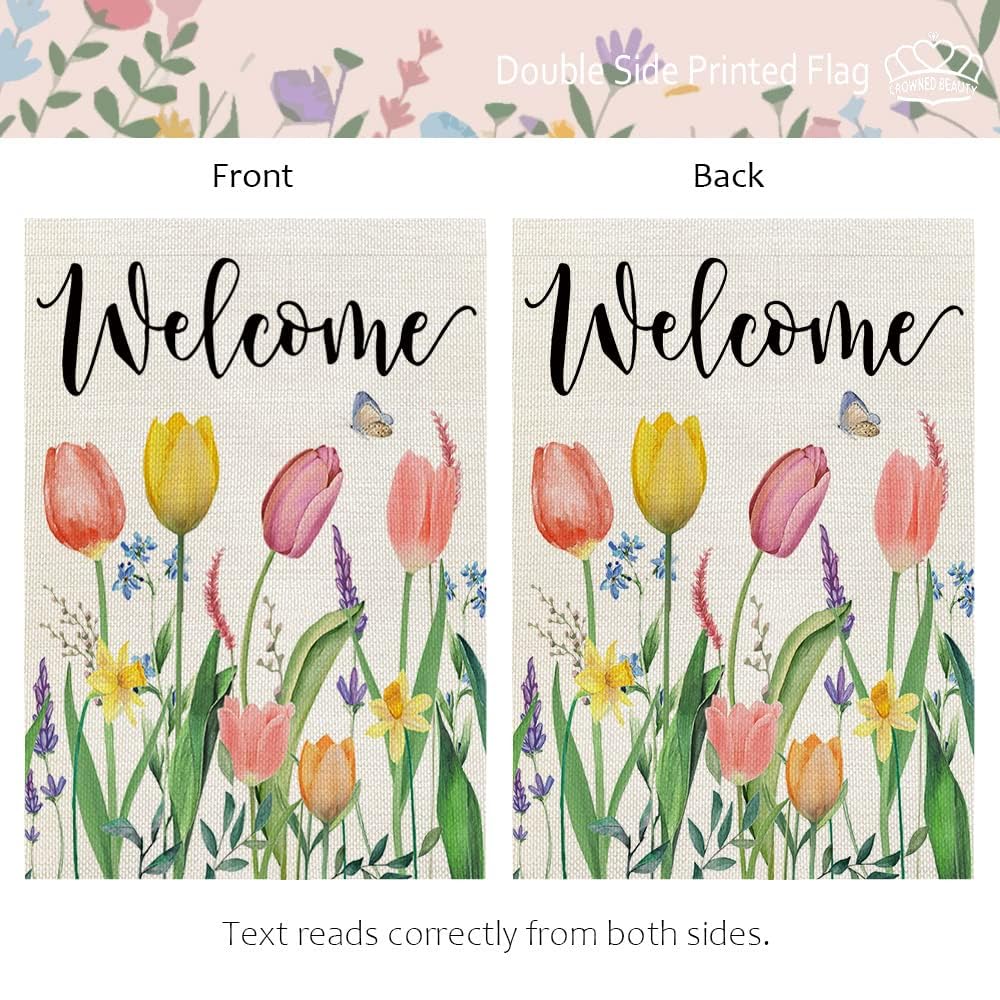 CROWNED BEAUTY 28x40 outdoor yard flag enhances garden and patio entrances.