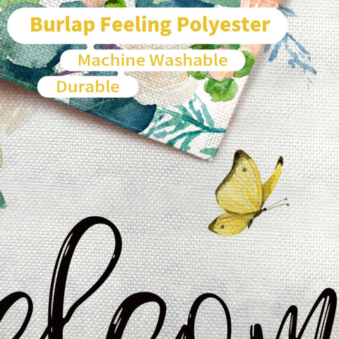 CROWNED BEAUTY Burlap-inspired texture flag for seasonal outdoor decor