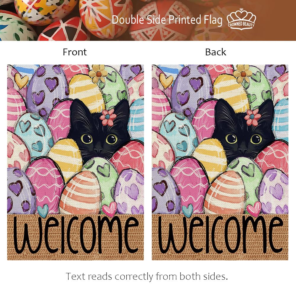 CROWNED BEAUTY double-sided Easter flag print for maximum visibility.