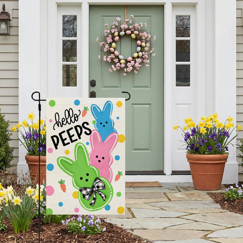 CROWNED BEAUTY double-sided Easter flag remains vibrant from all angles.