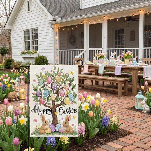 CROWNED BEAUTY Easter flag colorfast print stays vibrant