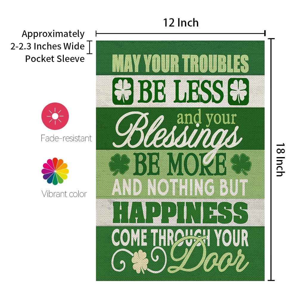 CROWNED BEAUTY festive Irish decor garden flag for porch or yard display.