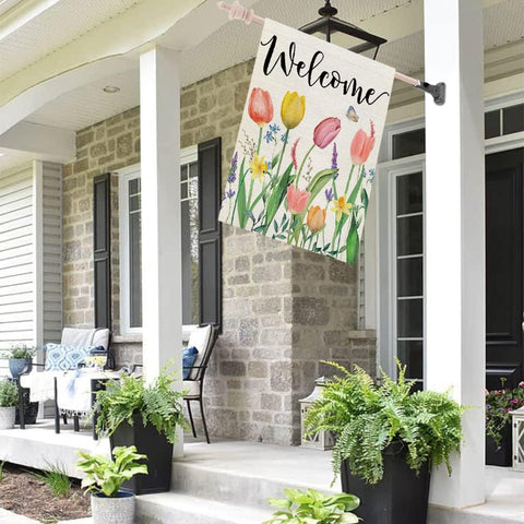 CROWNED BEAUTY flag holder sold separately for easy display.