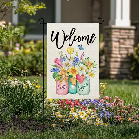 CROWNED BEAUTY floral mason jar design adds rustic charm to porches.