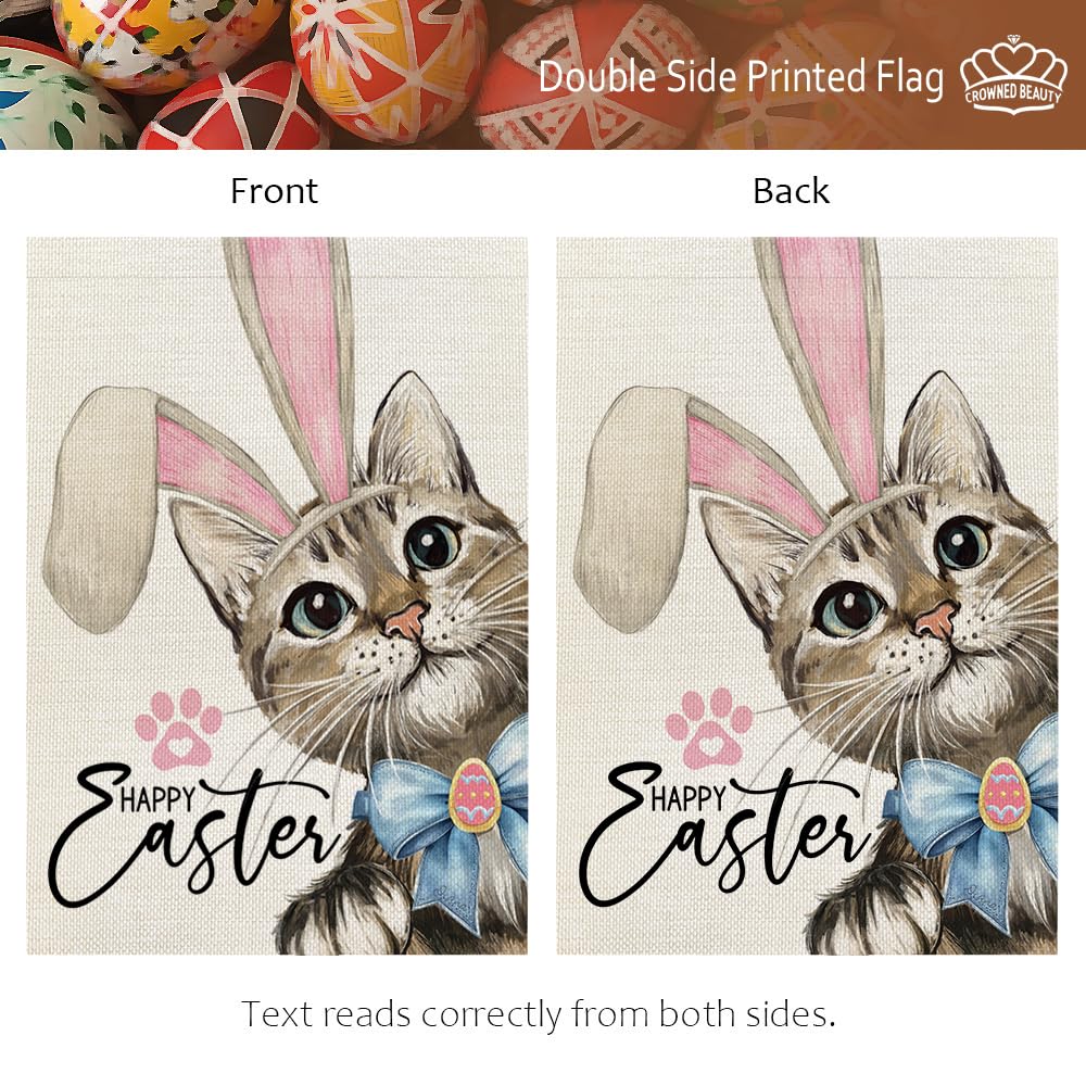 CROWNED BEAUTY Rabbit-ear cat design highlighting a festive Easter motif.