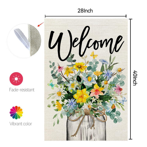 CROWNED BEAUTY 28x40 inch lawn flag ready for outdoor display