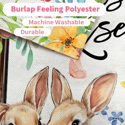 CROWNED BEAUTY cross bunny flag sleeve hanger enables easy porch installation.