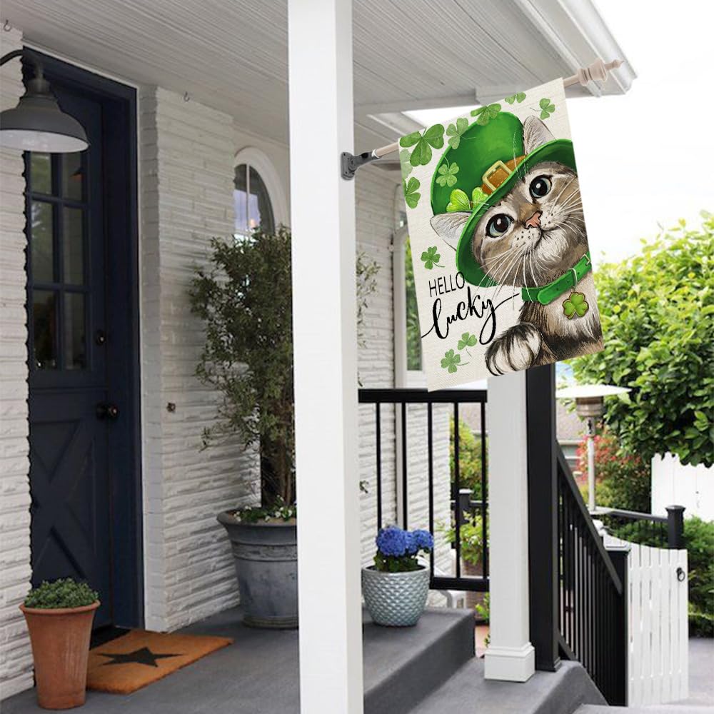 CROWNED BEAUTY St Patrick's Day flag with double sided printing for full visibility.