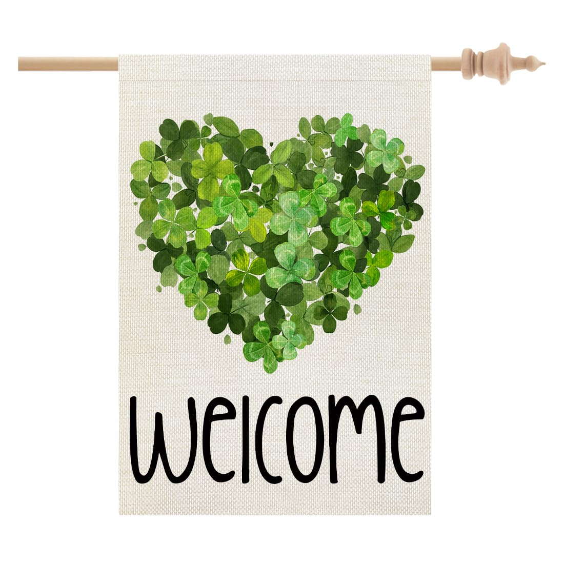 CROWNED BEAUTY St Patrick's Day flag 28x40 welcomes guests outdoors