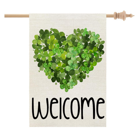 CROWNED BEAUTY St Patrick's Day flag 28x40 welcomes guests outdoors