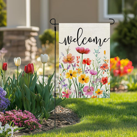 Crowned Beauty double-sided flag with vivid colors from every angle.