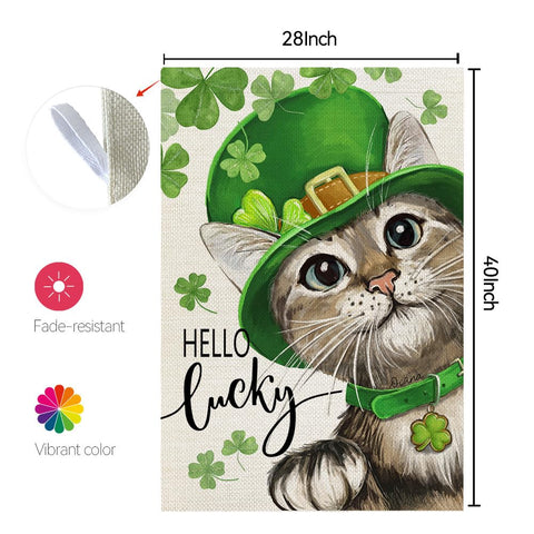 CROWNED BEAUTY weather resistant polyester flag for outdoor use with burlap-like texture.