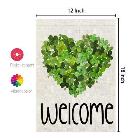 CROWNED BEAUTY garden flag shows a welcoming message, ideal for seasonal outdoor decor.