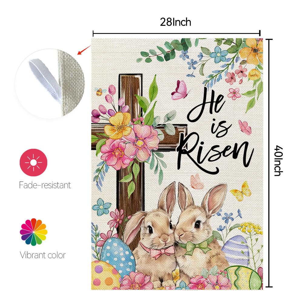 CROWNED BEAUTY Easter flag features UV-resistant polyester for lasting color.