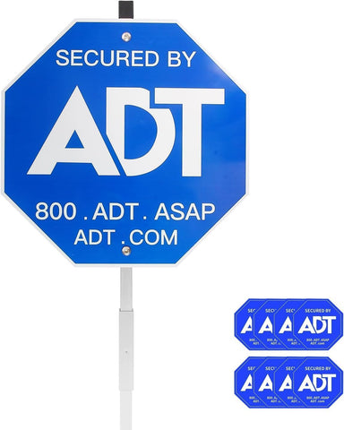 CR&SNG ADT sign with aluminum yard stake, durable outdoor display.