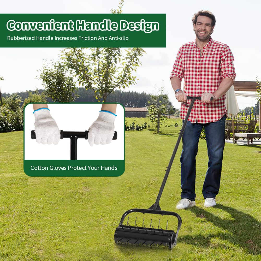 CRUDATE lawn aerator alloy drum construction highlighting durability and long life.