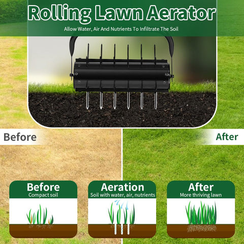 CRUDATE lawn aerator nails-row design showing streamlined installation and maintenance.