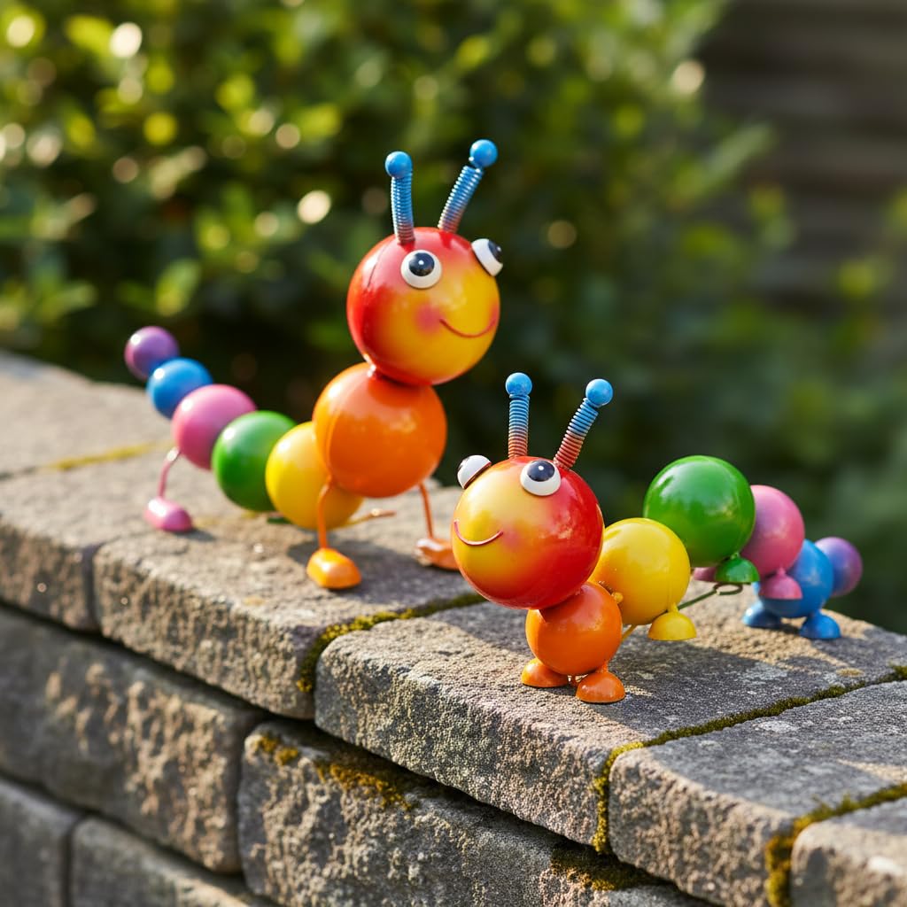 Cruis Cuka colorful caterpillar sculpture makes a thoughtful garden gift.