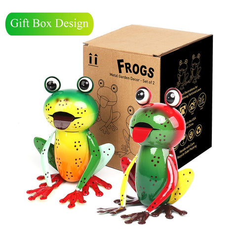 Cruis Cuka green frog garden statue brightens outdoor space.