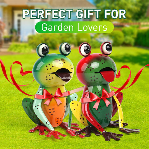 Cruis Cuka yellow frog on stand enhances curb appeal in any yard.
