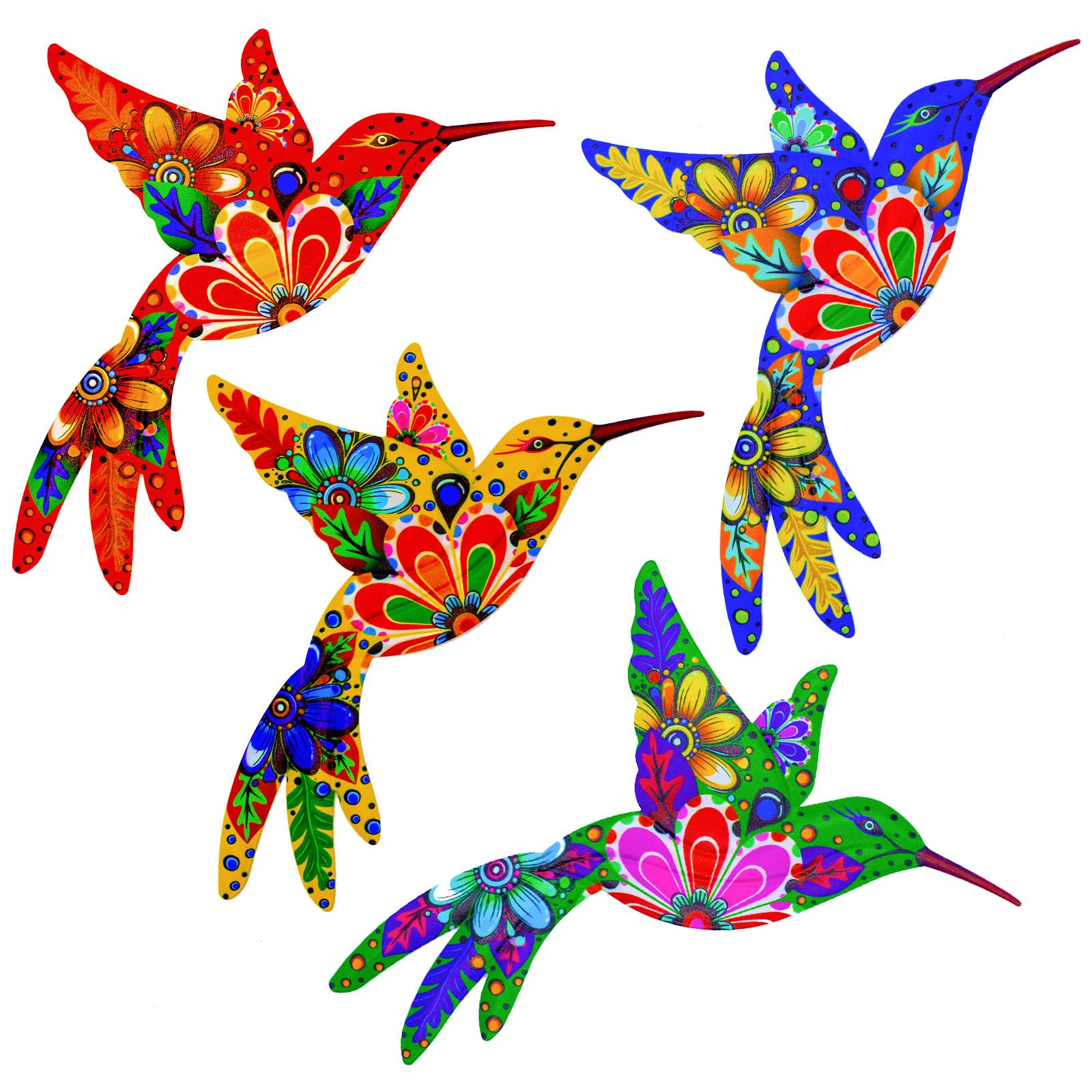 Cruis Cuka ColorF hummingbird wall art on fence adds vibrant garden charm