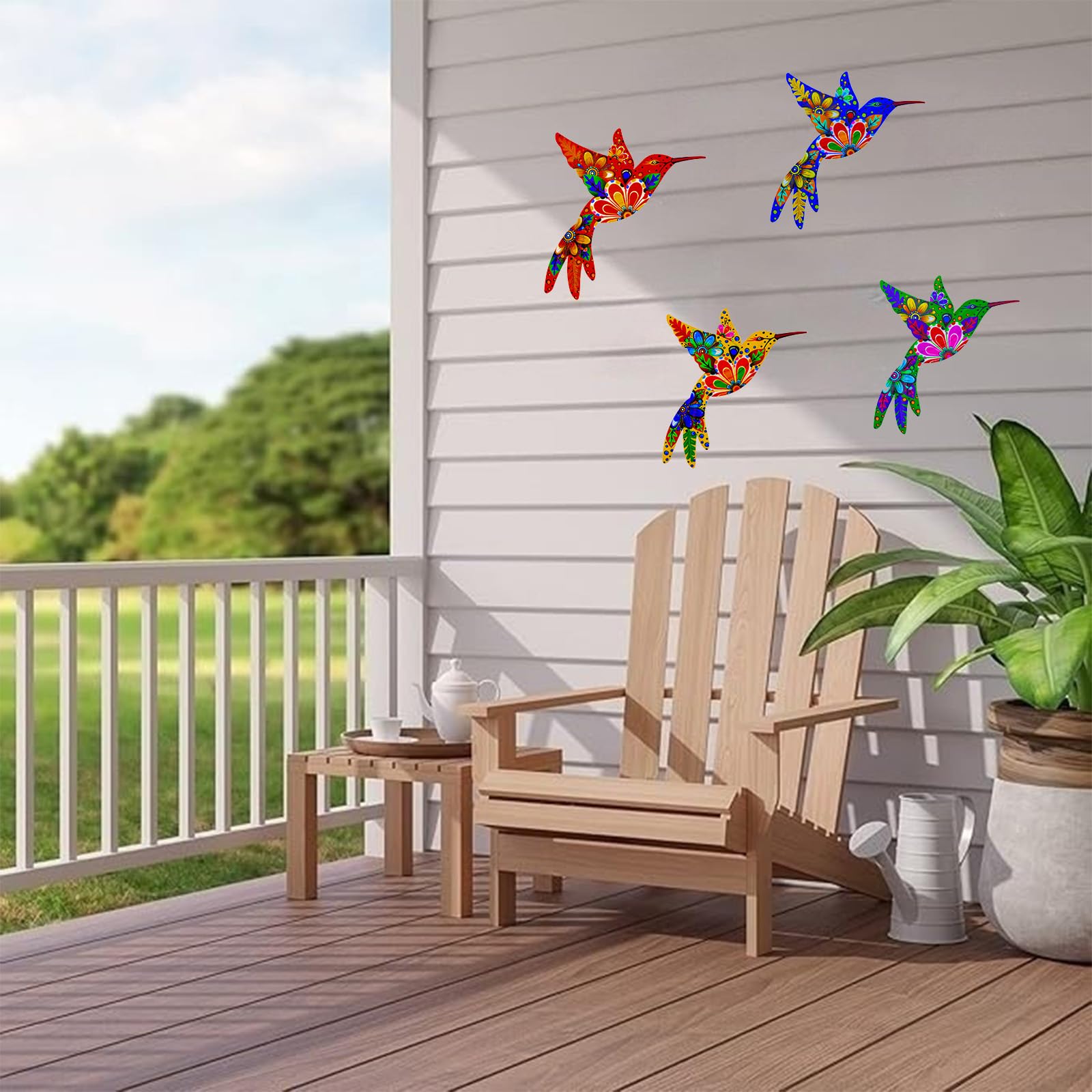 Cruis Cuka hummingbird metal sculptures brighten porches and patios with color