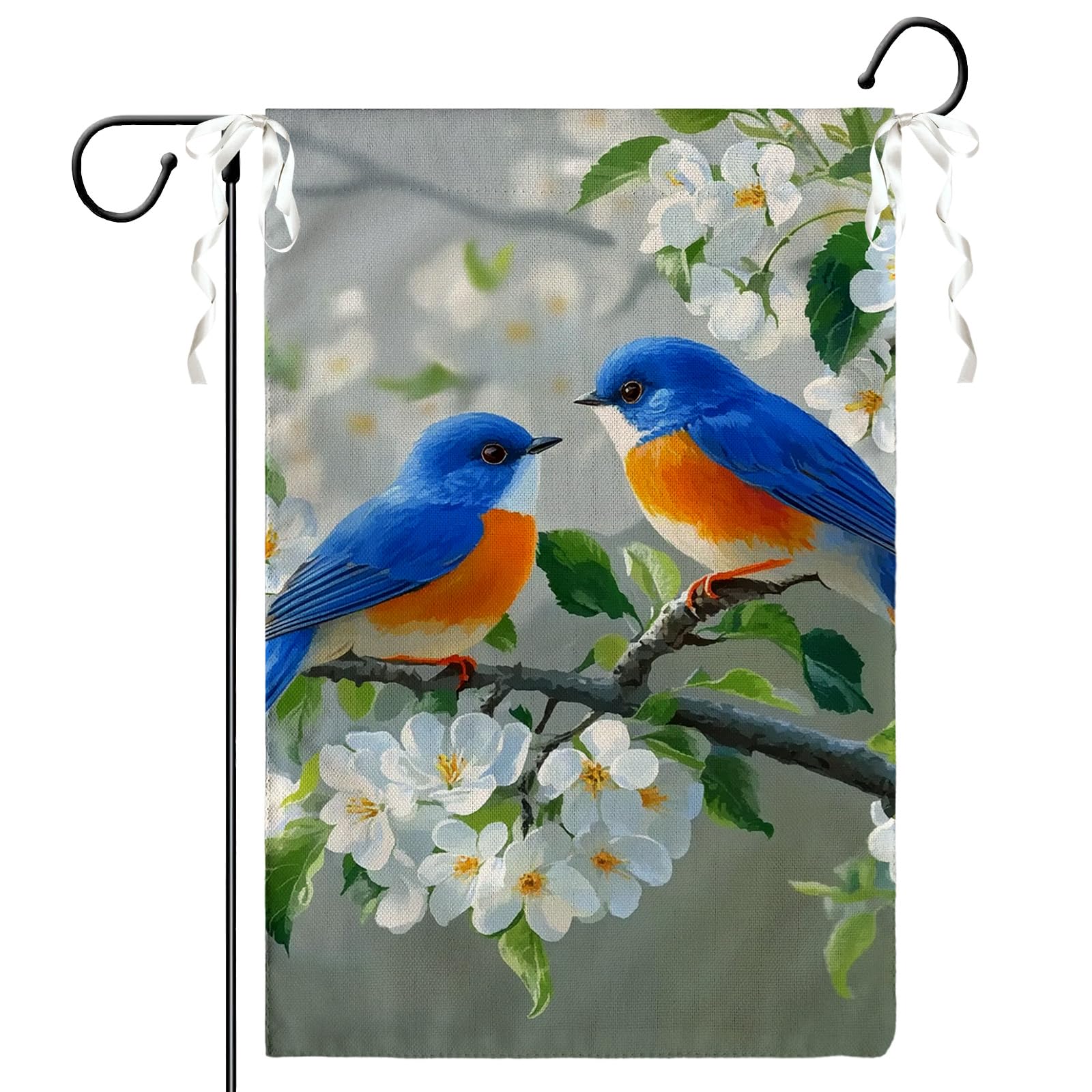Cryfox spring birds flag 12x18 enhances outdoor garden welcome
