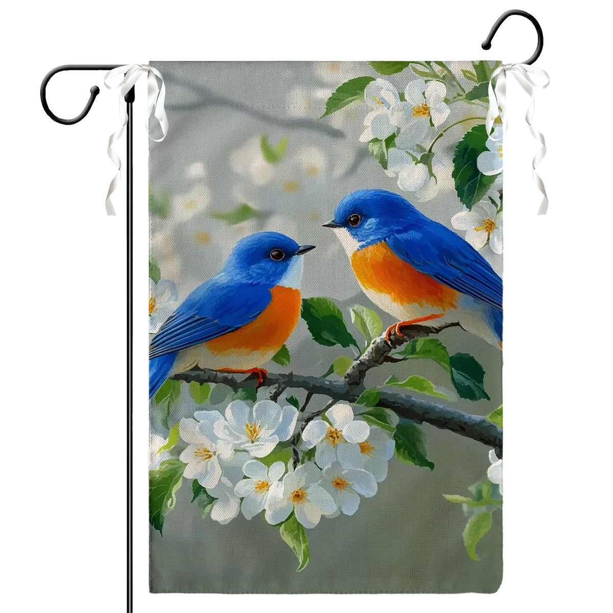 Cryfox spring birds flag 12x18 enhances outdoor garden welcome