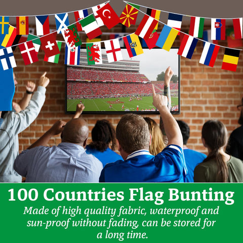 CrysGuard world flags banner on string for classrooms and events