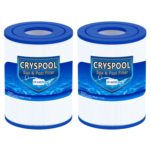 Cryspool 04059 filter pleats closeup enhances filtration and debris capture in spa systems.
