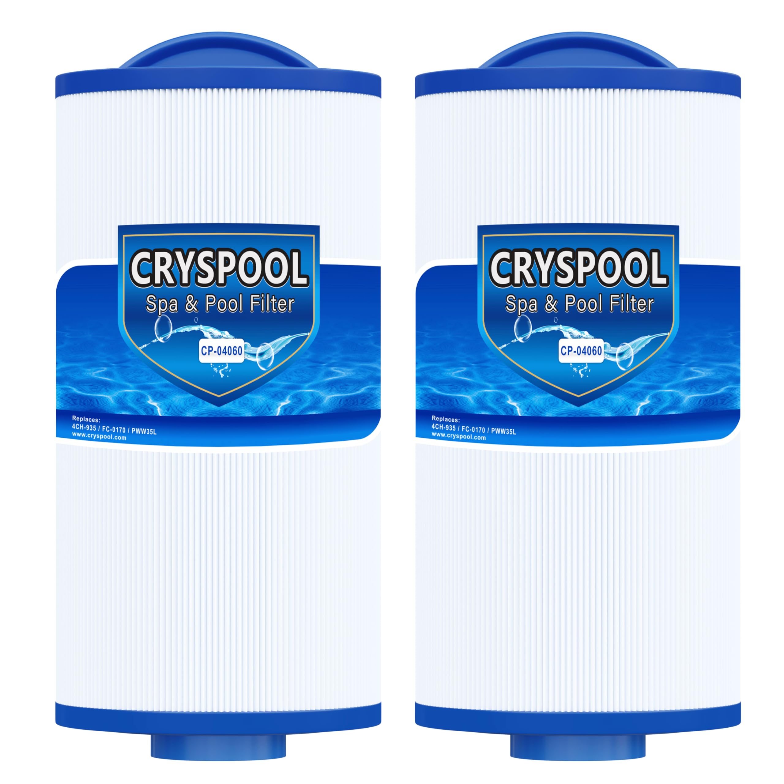 Cryspool 04060 spa filter with 35 sq ft filtration for clear hot tub water.