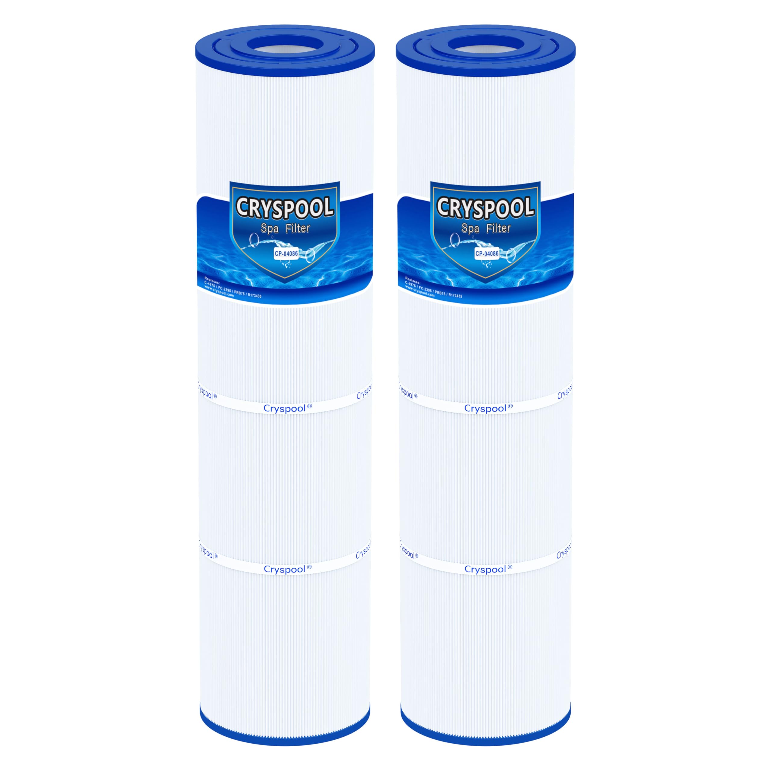 Cryspool 04086 filter, top view, compatible with Rainbow RTL-75 for easy spa maintenance.
