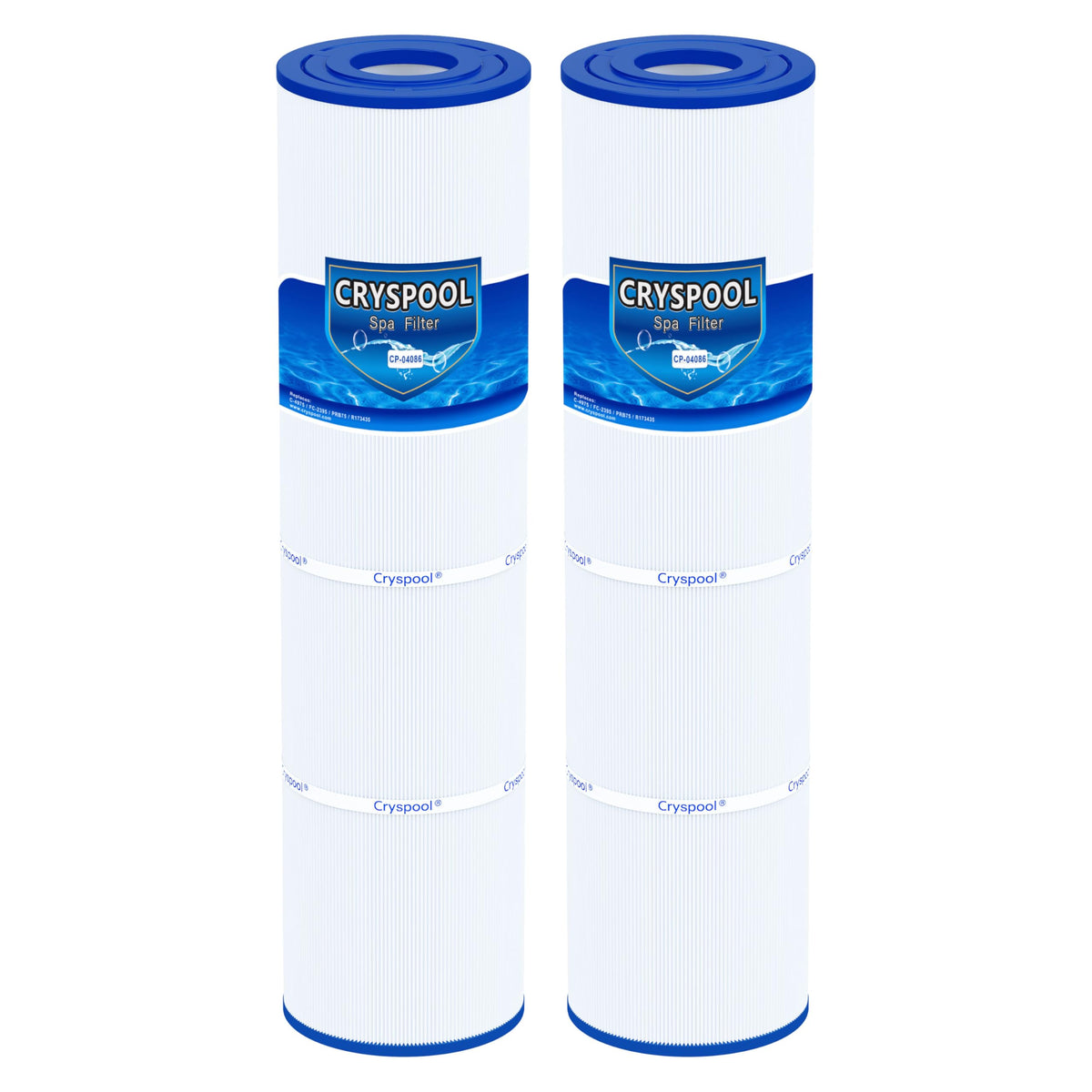 Cryspool 04086 filter, top view, compatible with Rainbow RTL-75 for easy spa maintenance.