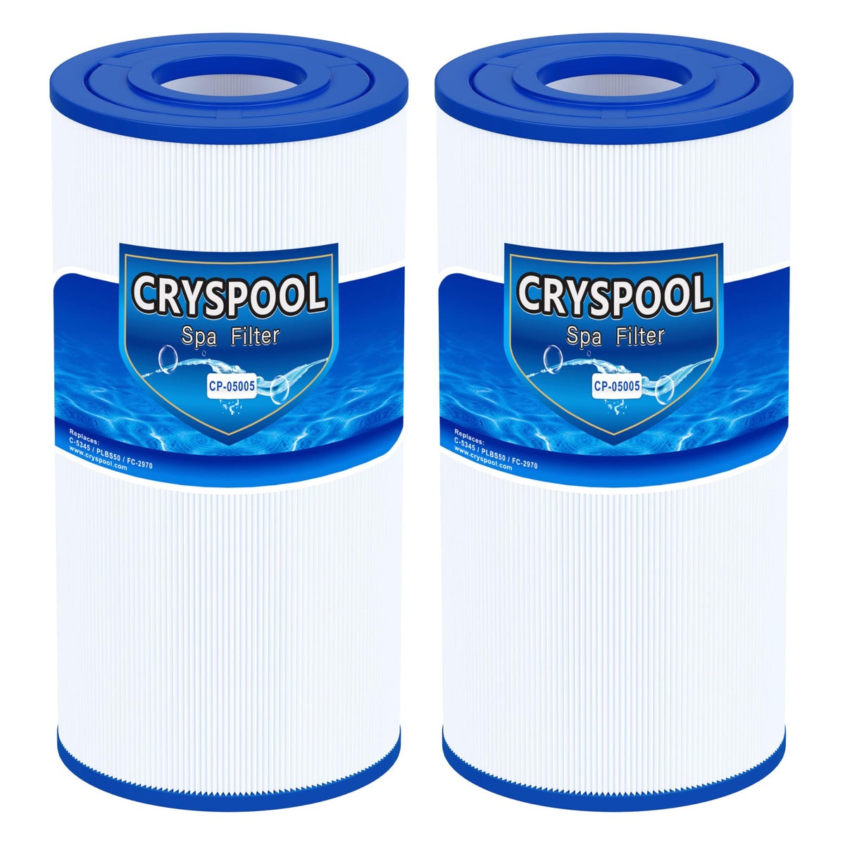 Cryspool 05005 filter installed on spa system with C-5345 compatibility for better water clarity.