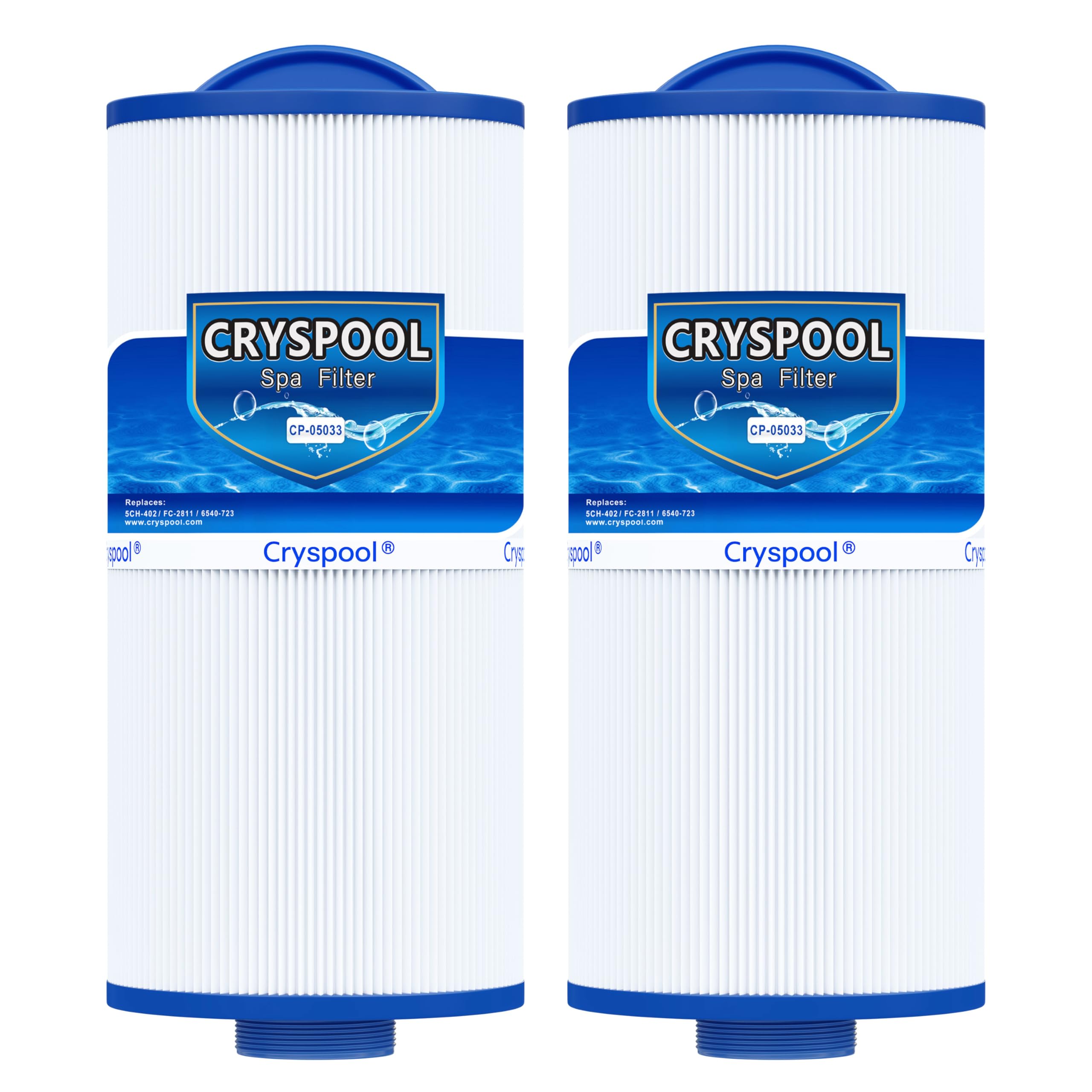 Cryspool 05033 filter compatible with Del Sol spas for thorough filtration.