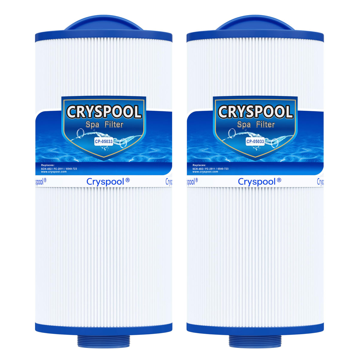 Cryspool 05033 filter compatible with Del Sol spas for thorough filtration.