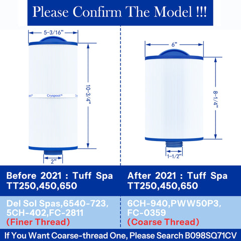 Cryspool 05033 filter for South Pacific Spas 40 sq ft systems enhancing clarity.