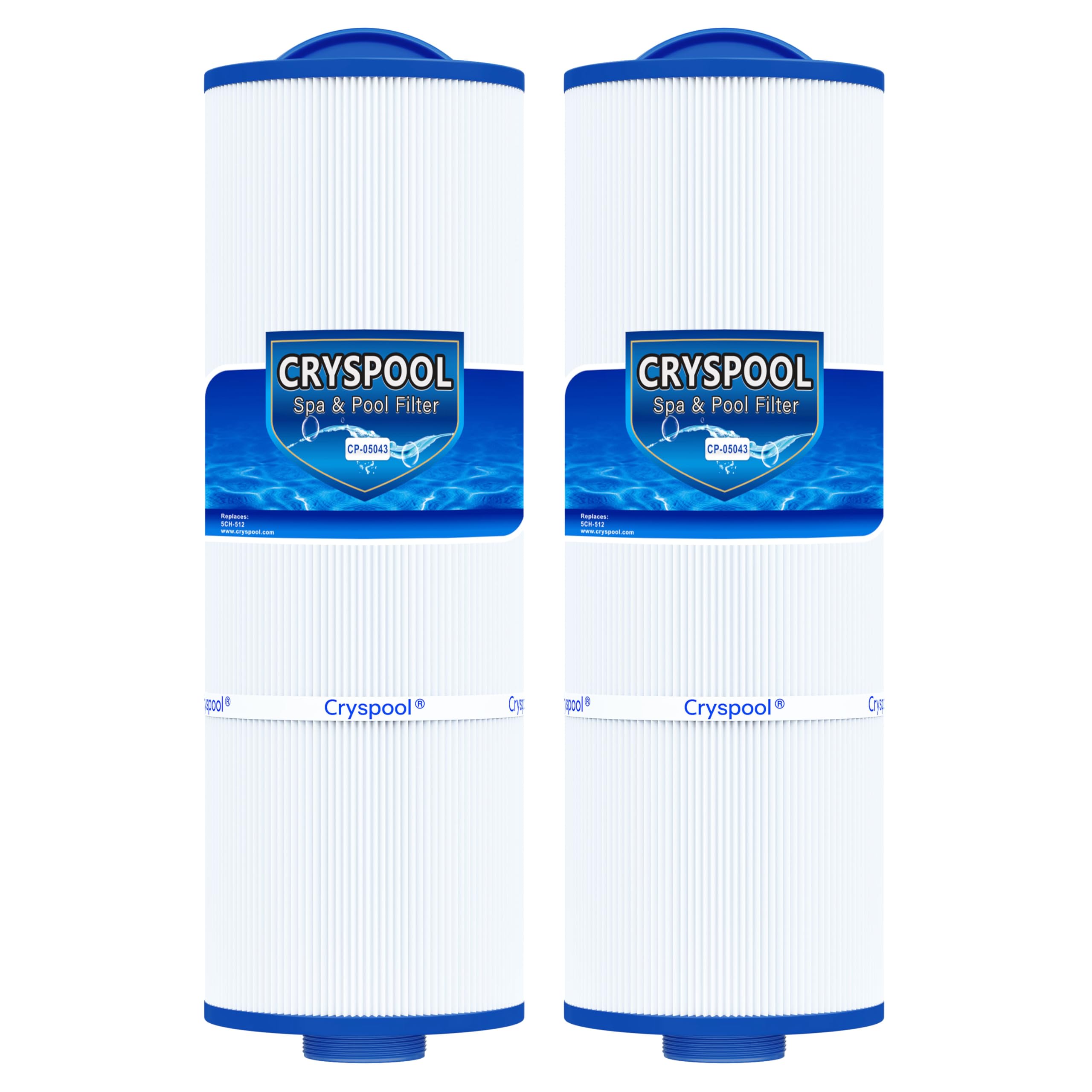 Cryspool 05043 filter side view showing compact cartridge design for Marquis spa