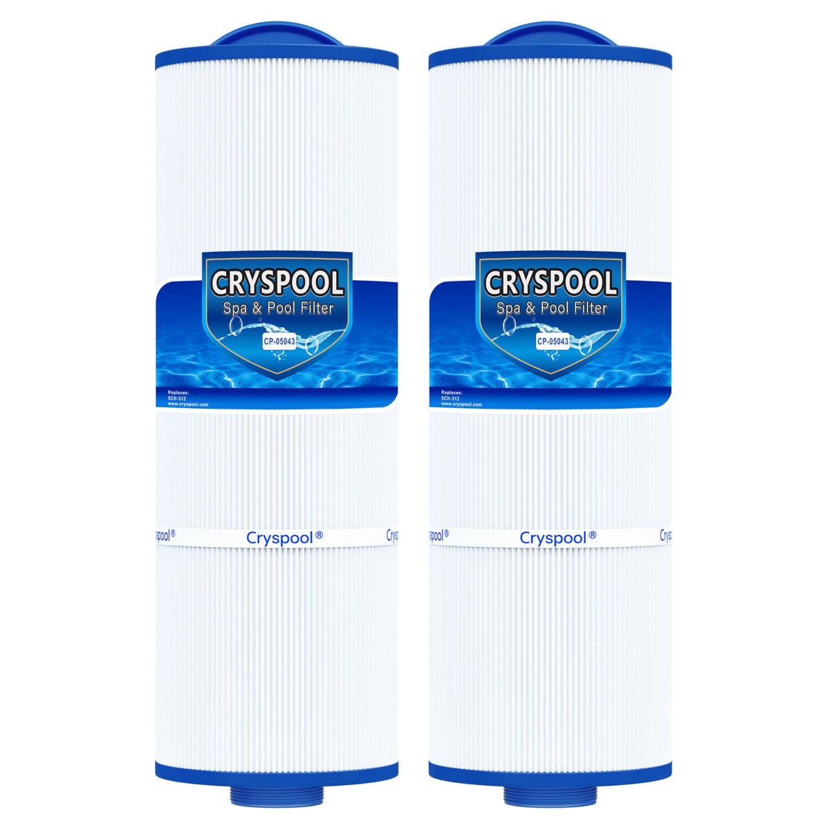 Cryspool 05043 filter side view showing compact cartridge design for Marquis spa