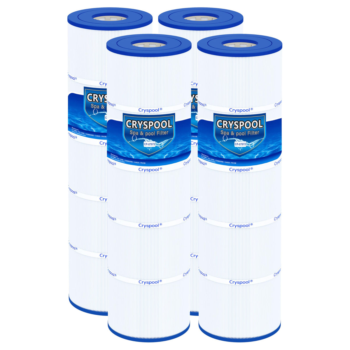 Cryspool 07072 filter cartridge close-up highlighting high-capacity filtration surface.