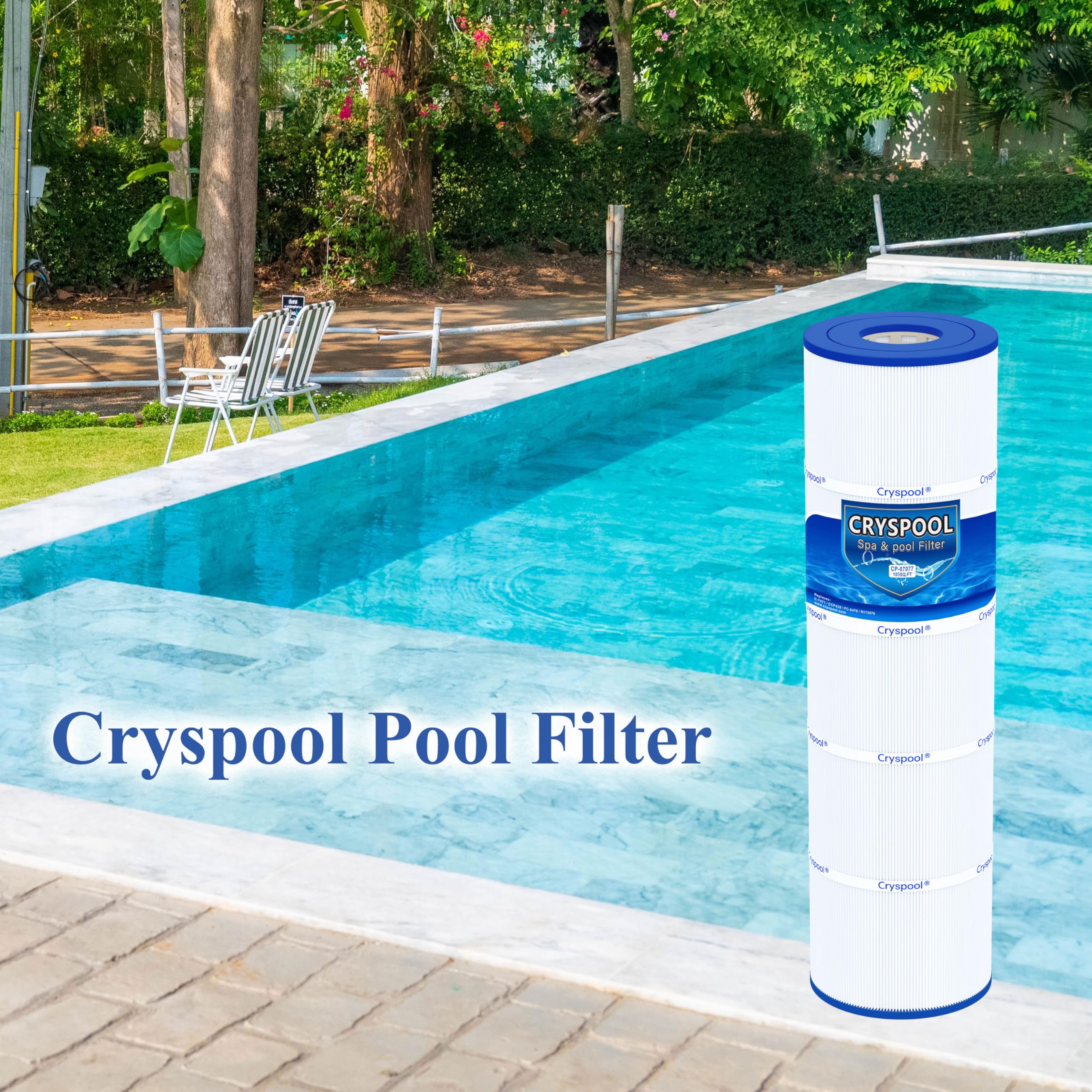 Cryspool 07077 water filtration performance supports clear pool water.