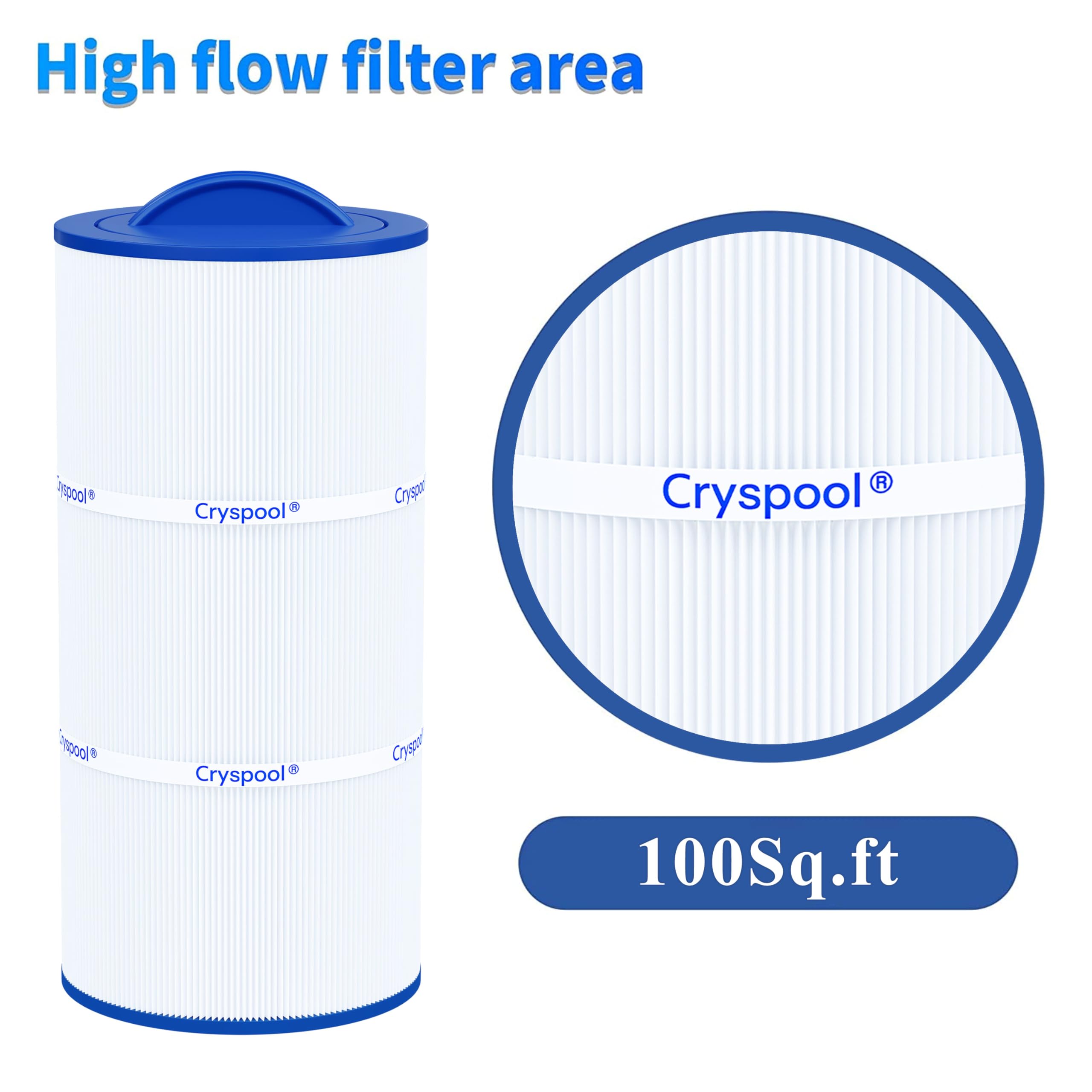 Cryspool 08010 filter 100-sq-ft filtration area enables thorough spa water turnover.