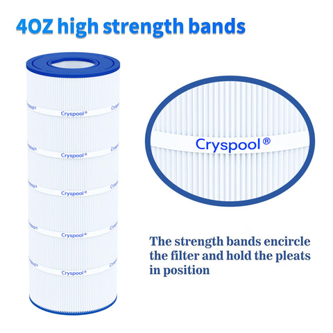 Cryspool 08032 filter robust ends and pleats for secure fit.