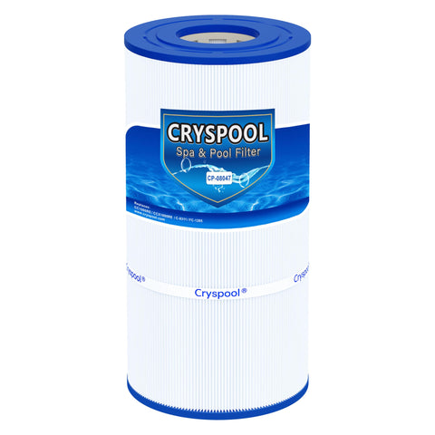 Cryspool 08047 filter front view highlights rugged construction for reliable pool filtration.
