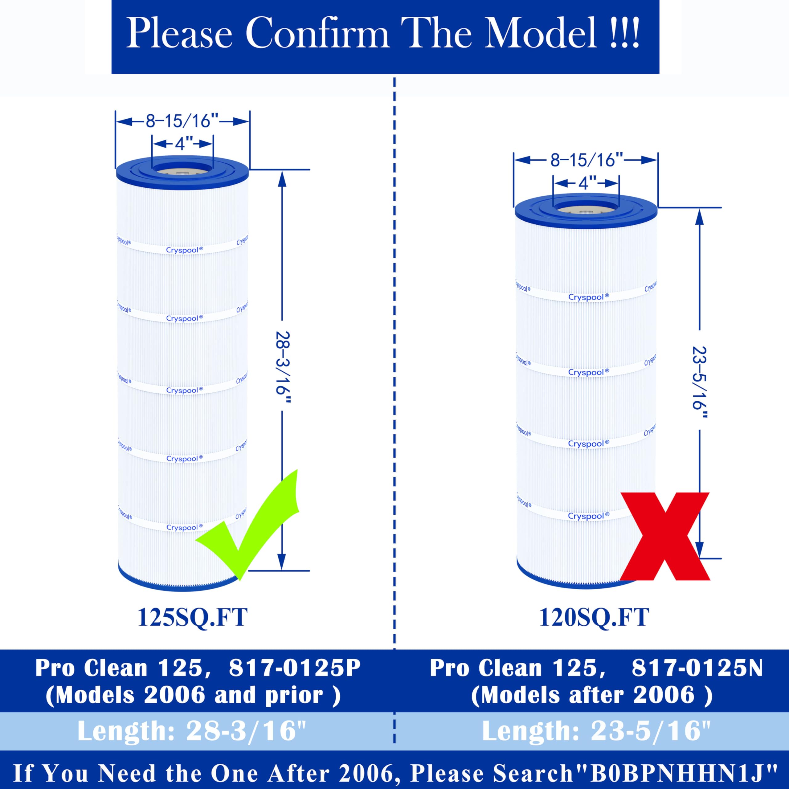 Cryspool 08058 filter compatibility with multiple pool models improves replacement options.