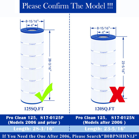 Cryspool 08058 filter compatibility with multiple pool models improves replacement options.
