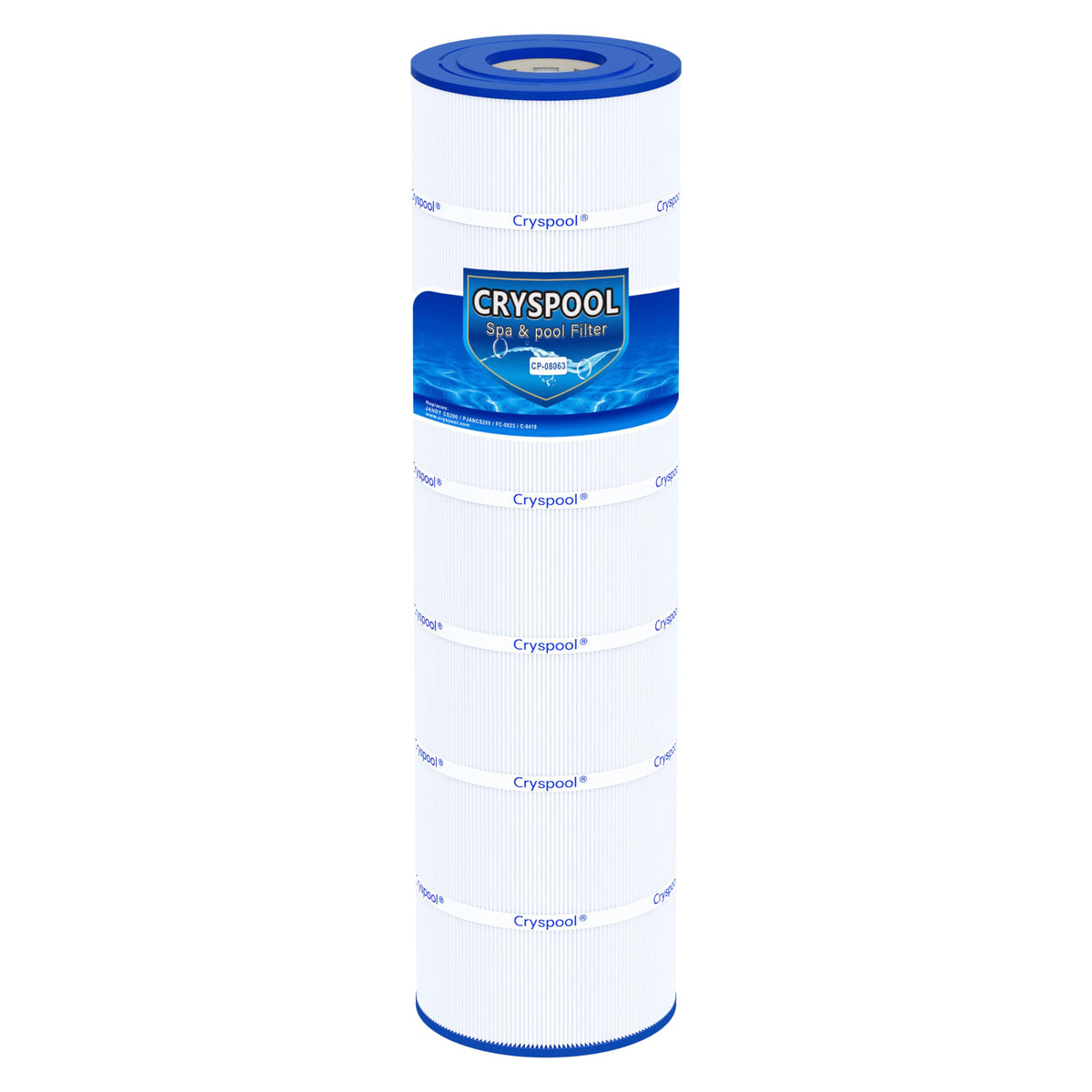 Cryspool 08063 filter cartridge for 200 sq ft pools provides efficient filtration.