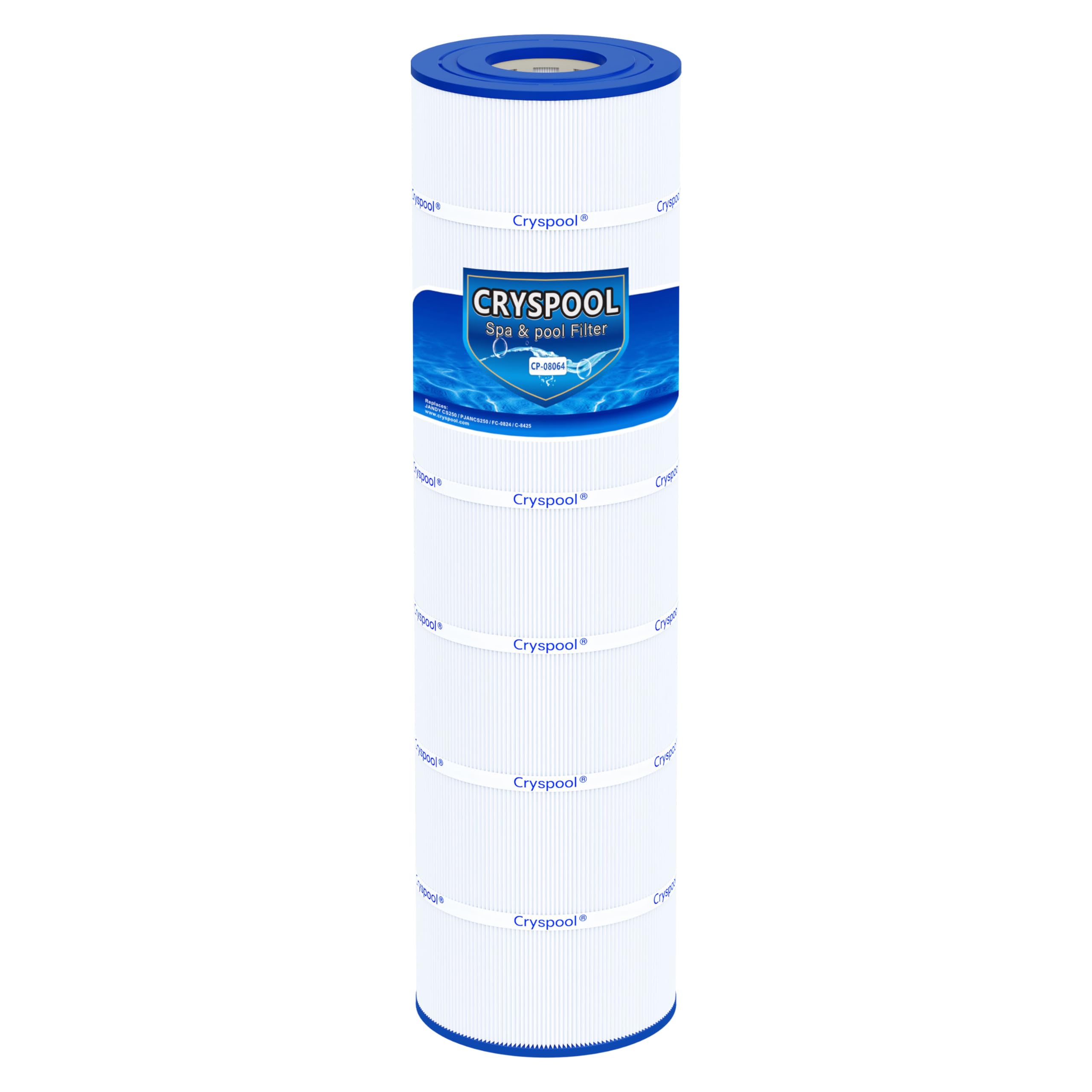 Cryspool 08064 filter compatibility with Jandy units boosts versatile pool setups.