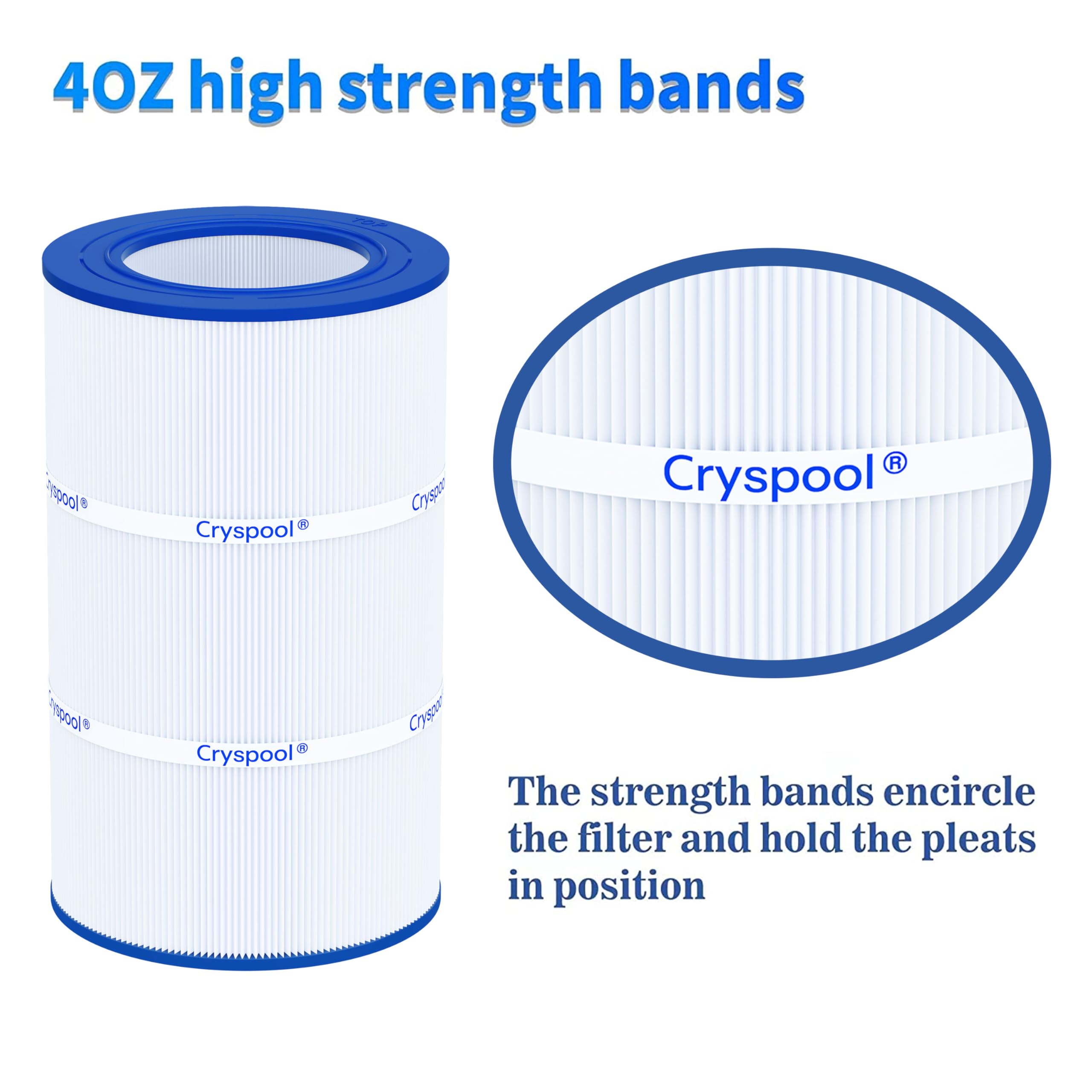 Cryspool 09022 filter 75 sq ft label indicating large filtration area.
