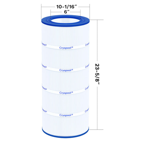 Cryspool 09028 filter dimensions showing 100 sq ft filtration area